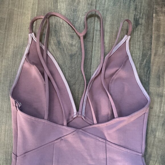 Tobi Dusty Rose Bodycon Mini Dress | Plunge Neck | Spaghetti Strap | Size Small - Picture 8 of 9